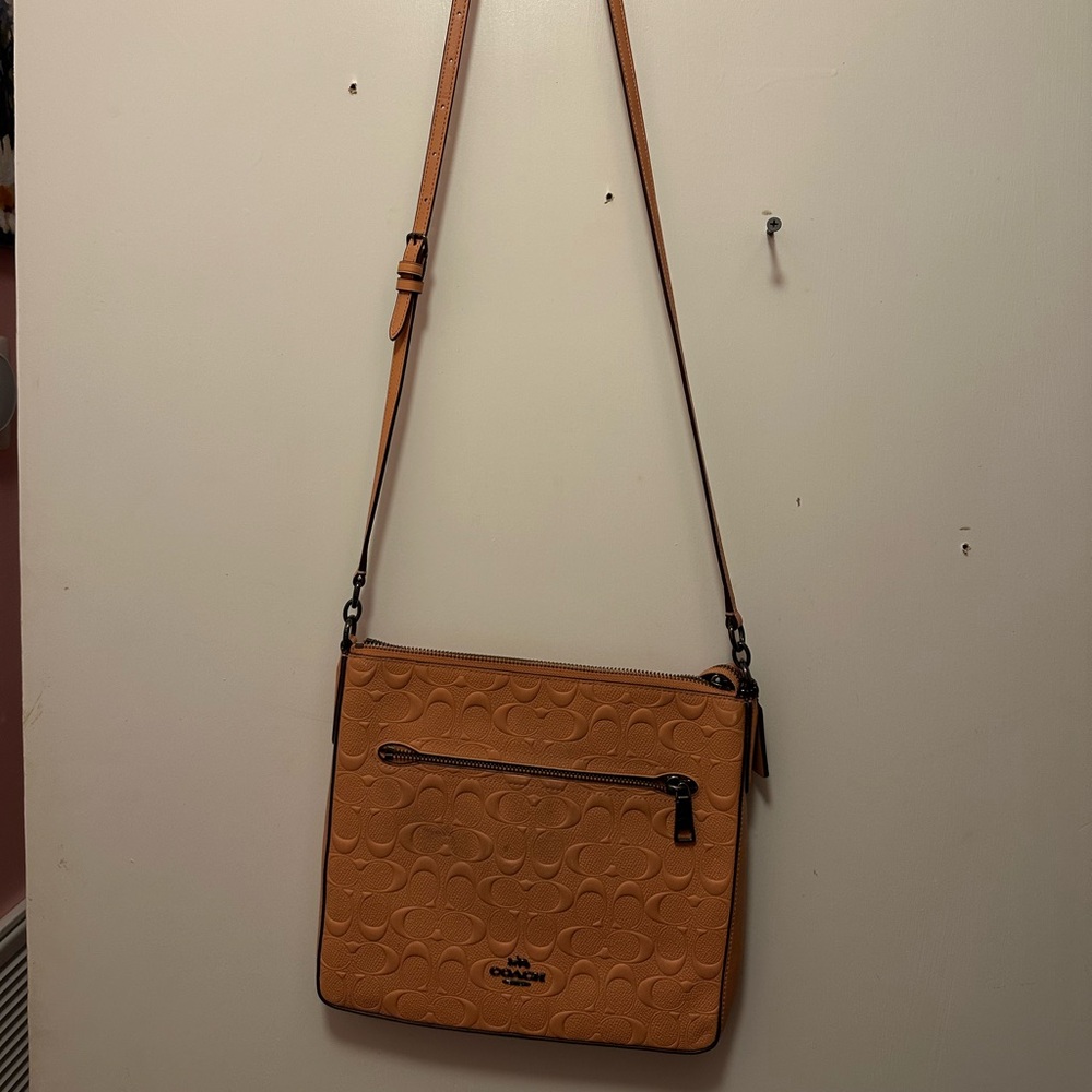Coach Salmon Embossed Crossbody Bag